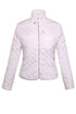 Sexy White Quilted High Neck Cotton Jacket